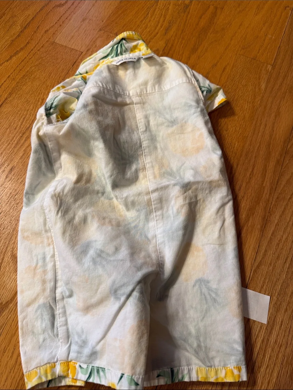 Janie And Jack One Piece Button Down Baby Pineapple Romper Size 6-12 Months